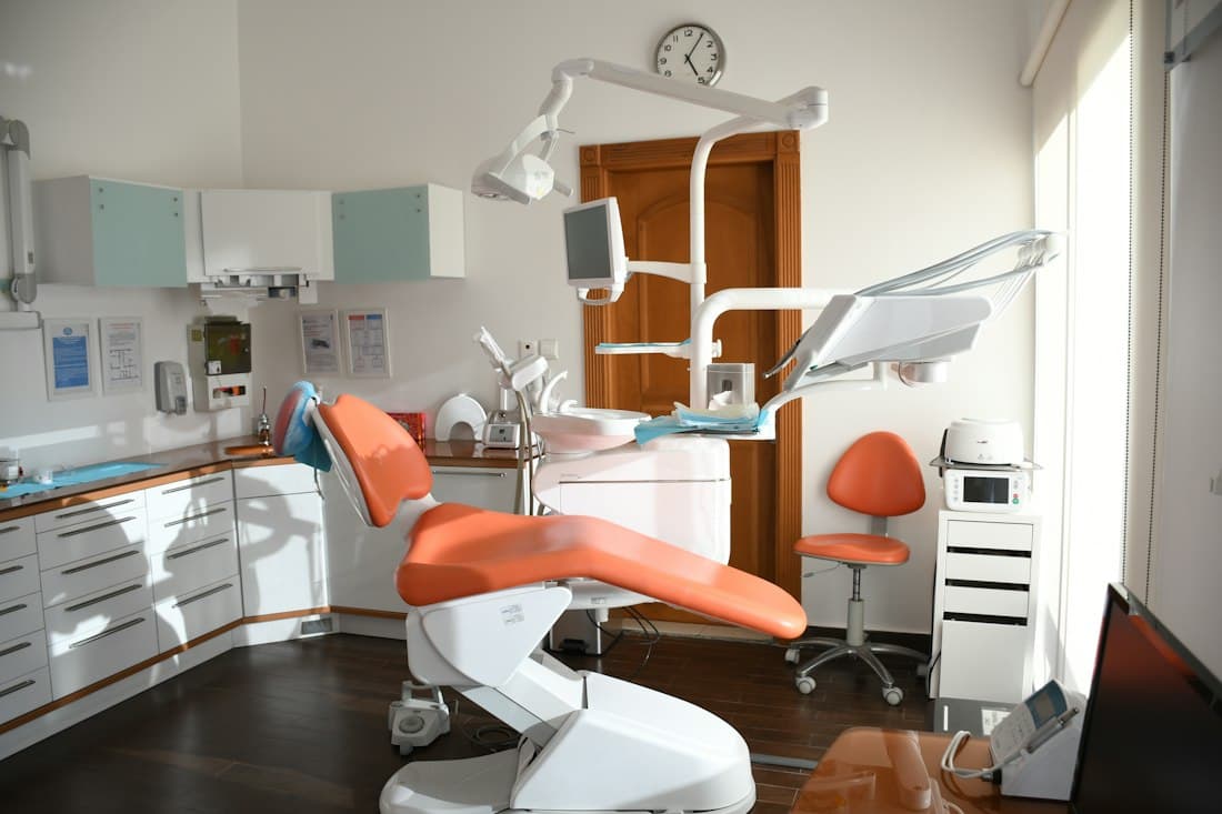 Dental chair in a treatment room