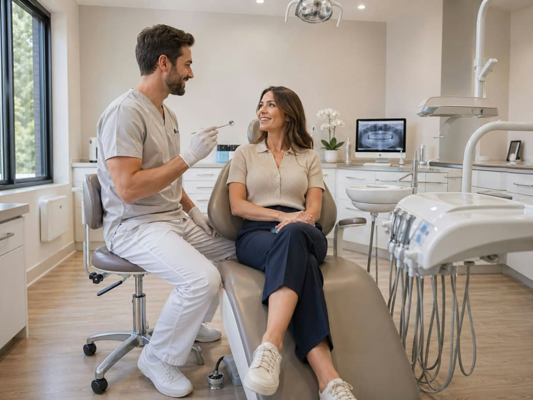 Doctor talking with a patient in the clinic